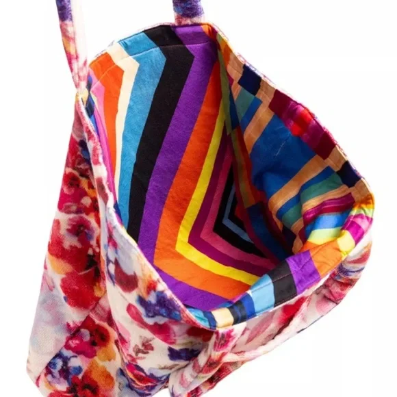 😎 Johnny Was Summer Days Terry Beach Tote Bag. 100% cotton. Great Condition! - Picture 5 of 7